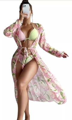 Set Flor Kimono + Bikini estampado en internet