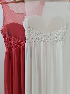 Vestido tull y encaje busto bordado - comprar online