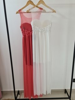 Vestido tull y encaje busto bordado - tienda online