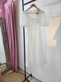 Vestido Agatha importado seda blanco manga princesa - comprar online