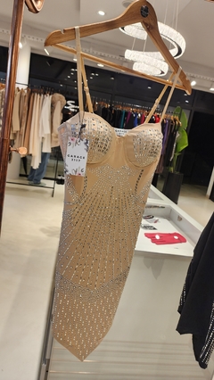 Imagen de Vestido Dolce corsette y pico strass importado crema