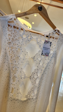 Sweater Anitta importado calado guipure y strass en espalda - tienda online