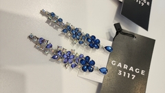 Aros Flor cascada piedrad y strass