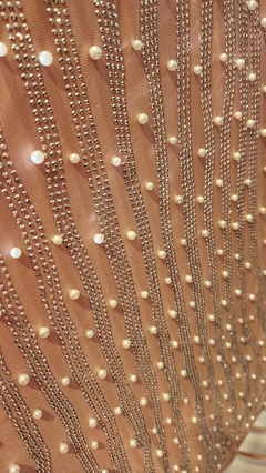 Vestido Susett corto perlas y strass importado - tienda online