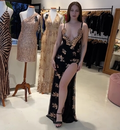 Vestido Diva tull bordado con paillettes importado - tienda online