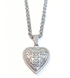 Collar Corazón Labrado de Acero Quirúrgico 316L - comprar online