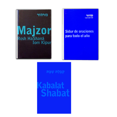 SIDUR DE ORACIONES TAPA DURA + MAJZOR IAMIM NORAIM TAPA DURA + SIDUR KABALAT SHABAT DE REGALO