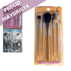 cosmetica Set Brochas x6 cajas Pinceles 5 Piezas Maquillaje cosmetico