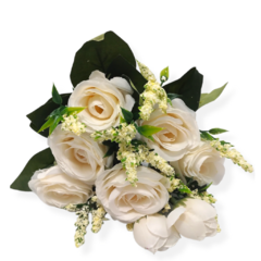 Ramo Rosas Decorativa Flor Artificial Regaleria blancas en internet