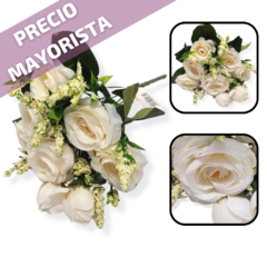 Ramo Rosas Decorativa Flor Artificial Regaleria blancas