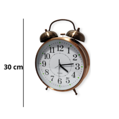 Reloj Despertador Grande Analógico Metal Campana Vintage - comprar online