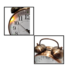 Reloj Despertador Grande Analógico Metal Campana Vintage en internet