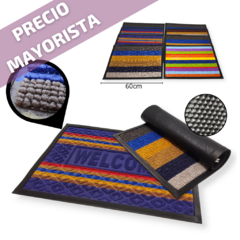 Alfombra Felpudo Goma Entrada Bienvenido Rectangular Hogar