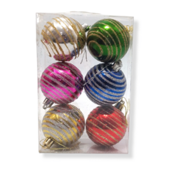 Bolas globos Navideños deco brillo rayas navidad Adorno - tienda online