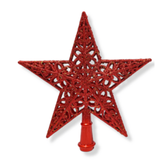 Puntero Estrella Adorno Navideño rojo brilloso navidad - comprar online