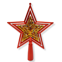 Puntero Estrella Adorno Navideño rojo y dorado navidad - comprar online
