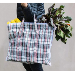 Bolsa de compras bolson tela plastica con cierre grande - comprar online