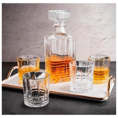 Set Vasos De Whisky X 4 Unid 350ml+ Botella Decantador 730ml - pachos