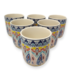 Taza Posillo Chino Ceramica Estampado X6 Unidades Bazar - tienda online