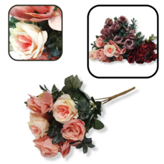 Ramo Rosas Artificiales Decoración Flor Centro Mesa Colores - comprar online