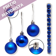 Bolas globos en tubo azul Adorno Navideños