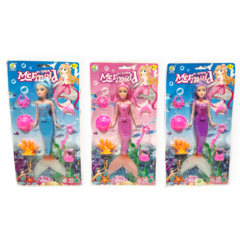 Muñeca Sirena Infantil Accesorios Plástico Juguetes Blister - tienda online