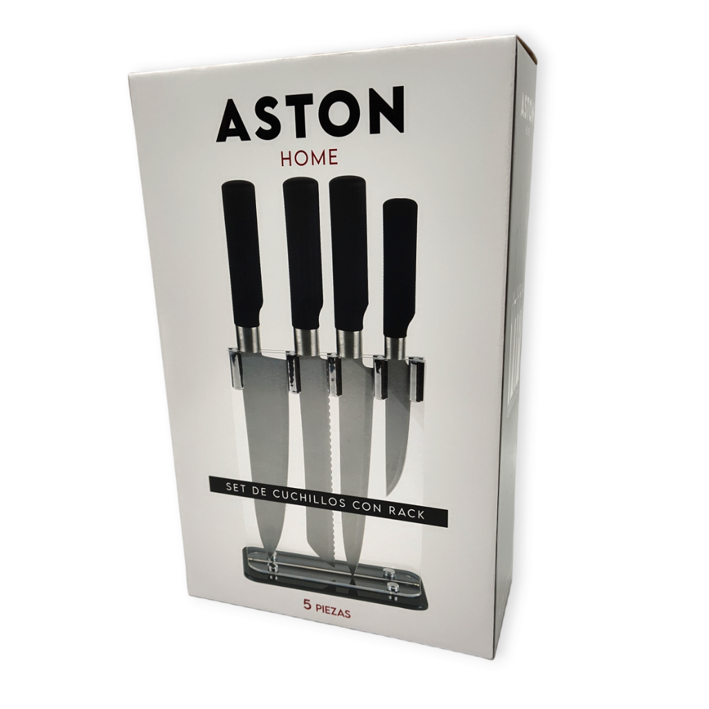 Set cuchillos con rack x 5 (OSA182) - Osa Distribuidora