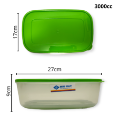 Hermetico Pote Rectangular 3000 Ml Contenedor Bazar Cocina en internet