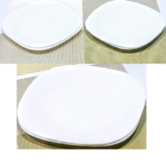 platos de postre vidrio templado blanco cocina bazar en internet