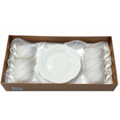 Tazas Set Kit X 6 Con Plato Porcelana Caja Bazar - comprar online