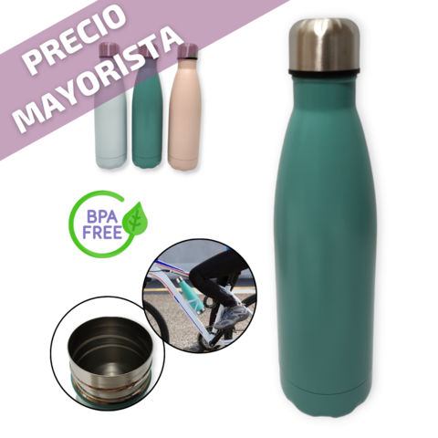 Botella Acero Deportiva Color Agua Tapa 750ml