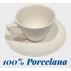 Taza Rayada De Cafe Te Porcelana Plato Blanco Bazar - comprar online
