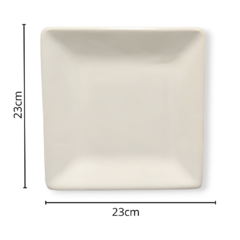 Plato postre cuadrado 23cm blanco ceramica cocina - comprar online