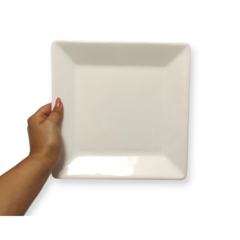 Plato playo cuadrado 26cm blanco ceramica cocina - pachos