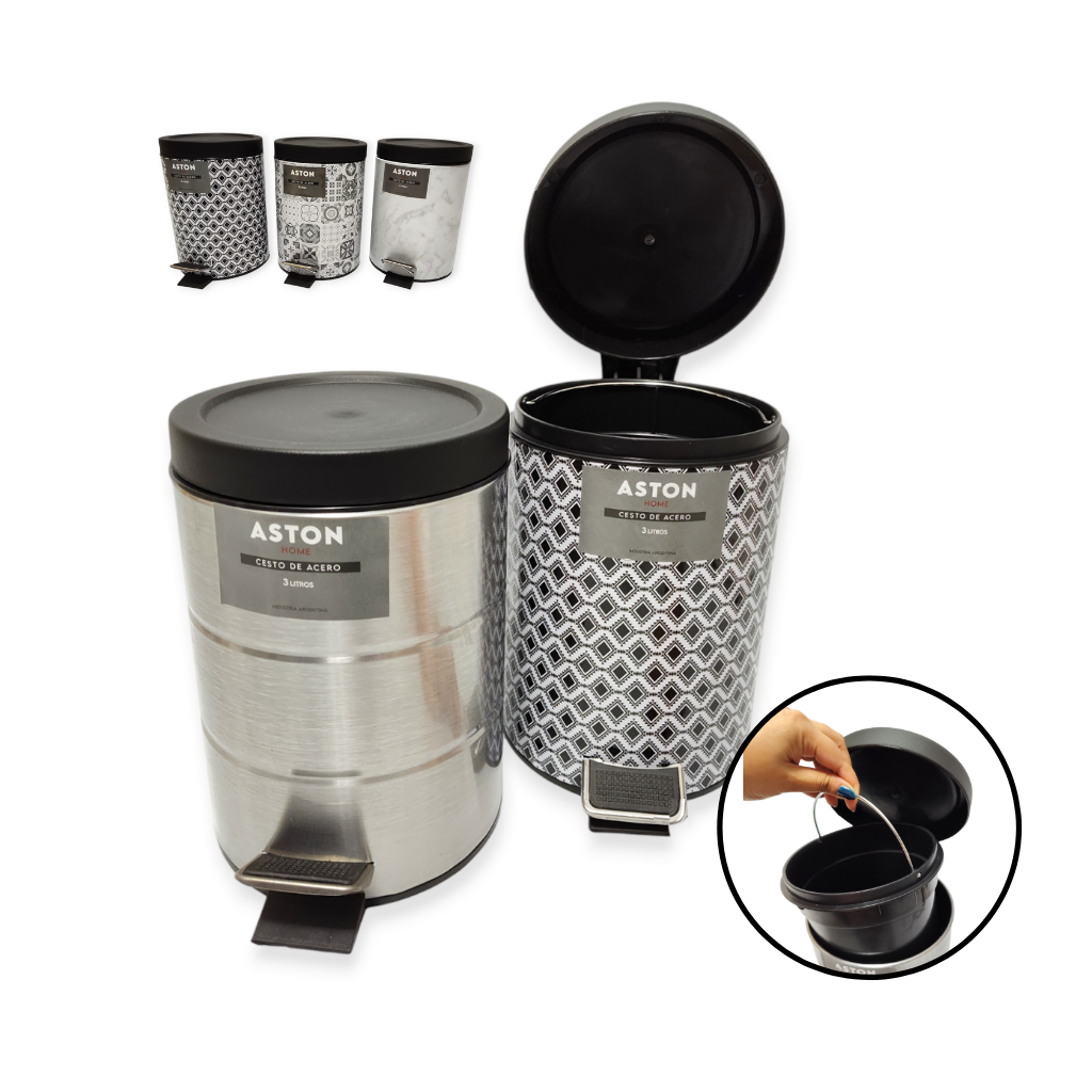 Cesto Basura Tacho A Pedal 3 litros bazar cocina hogar