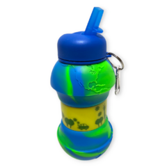 Botella Silicona Mapa Mundi Flexible Plegable Deportiva