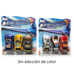 Autos Autito Friccion X3 Unidades Blister Colores Juguetes - tienda online