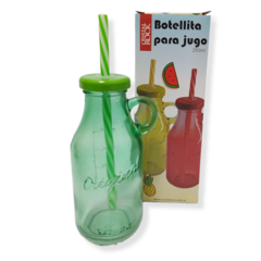 Botella Vidrio Agua Tapa Metal Sorbete Chica Botellita Bazar - pachos