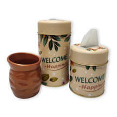 Combo yerbera y azucarera + mate varios diseños - comprar online