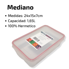 Recipiente Hermético Plástico Contenedor X3 Medidas Bazar - pachos