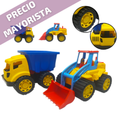 Camion volcador tractor mediano plastico juego juguetes