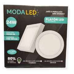 Imagen de Plafon Led Panel 24 W Redondo Luz Fria Base Exterior