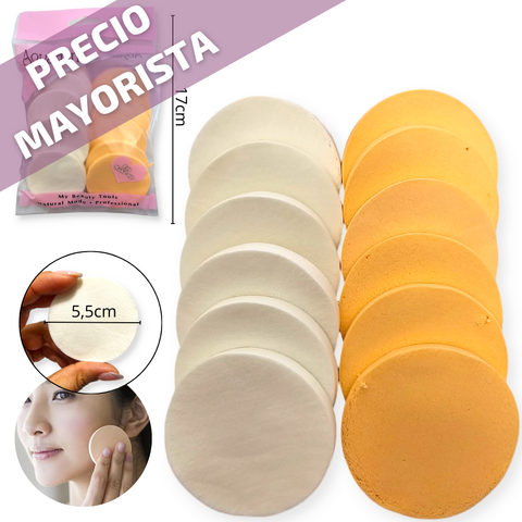 cosmetica Set Esponjas X6 Paquetes Blender Base Corrector Maquillaje plana