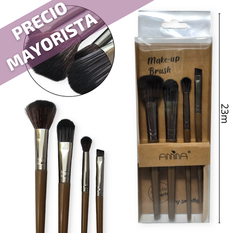 cosmetica Set Brochas X3 CAJAS Pinceles 4 Piezas Maquillaje