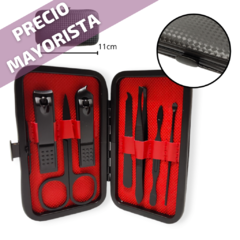 Set Manicura Estuche Alicate Pedicura Estuche Negro 7 Piezas