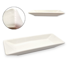 bandeja plato porcelana blanca rectangular cocina bazar