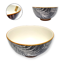 Cuenco bowl ceramica estampado gris santinado