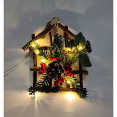 Adorno Corona Navideña con luz led Colgante navidad - tienda online