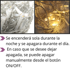 Luces cortina Solar Exterior Luz Led Decoracion Navidad - comprar online