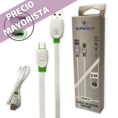 Cable Usb A V8 100cm Blanco Cable Datos